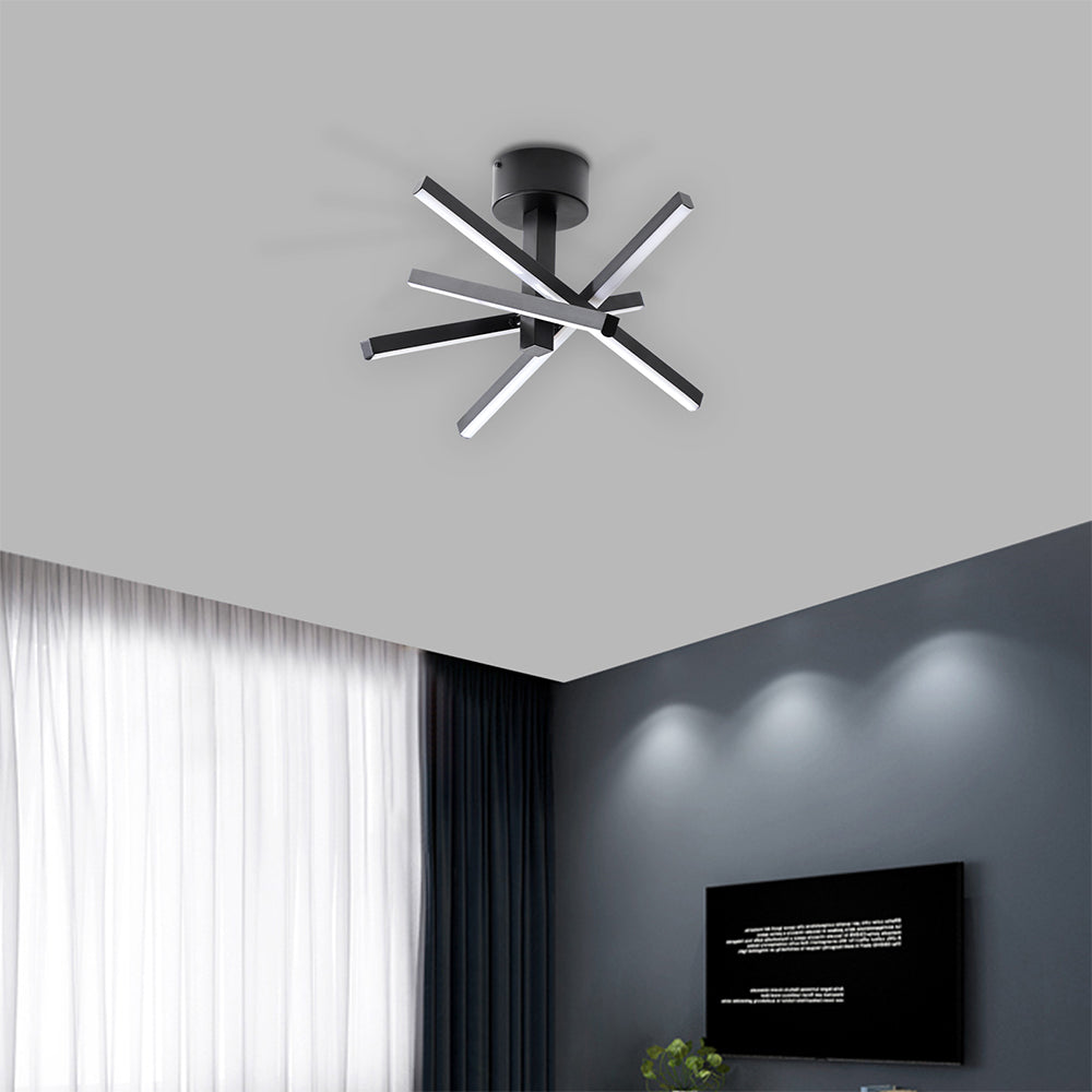 LED Semi-Flush Ceiling Light - Black_6