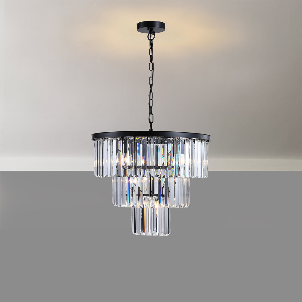 19.7 Inches Luxury Crystal Chandelier - Black_6