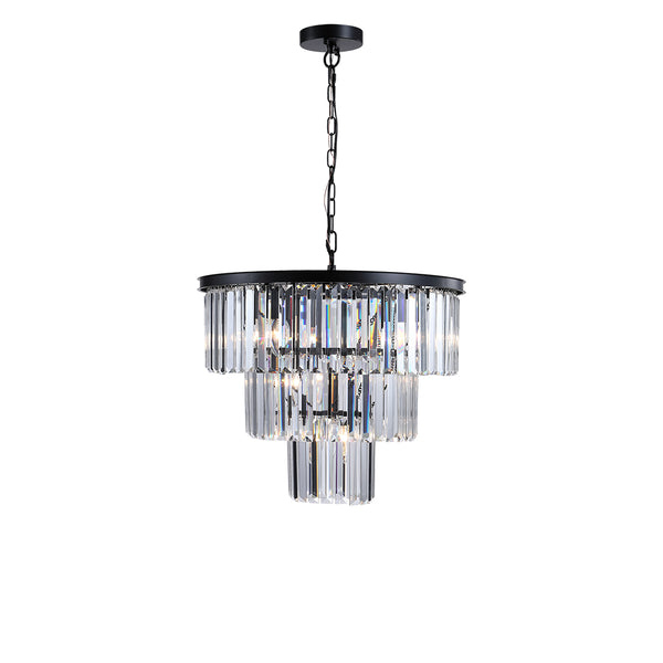 19.7 Inches Luxury Crystal Chandelier - Black_0