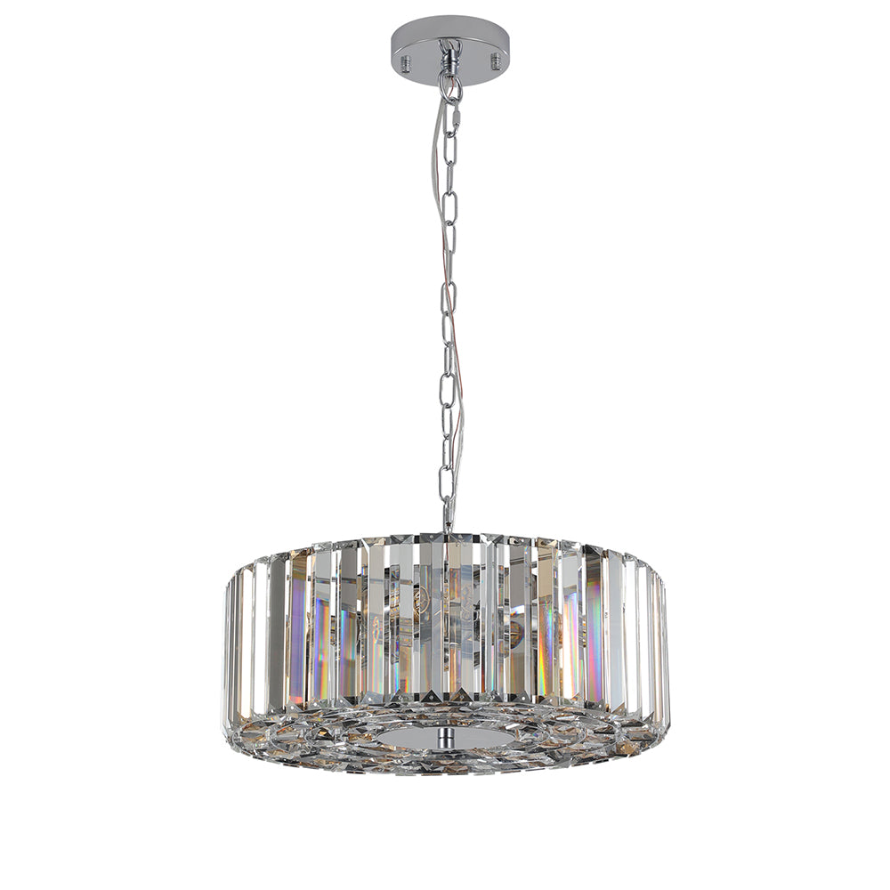 Round Crystal Chandelier - Luxury Living Room Light Fixture_0