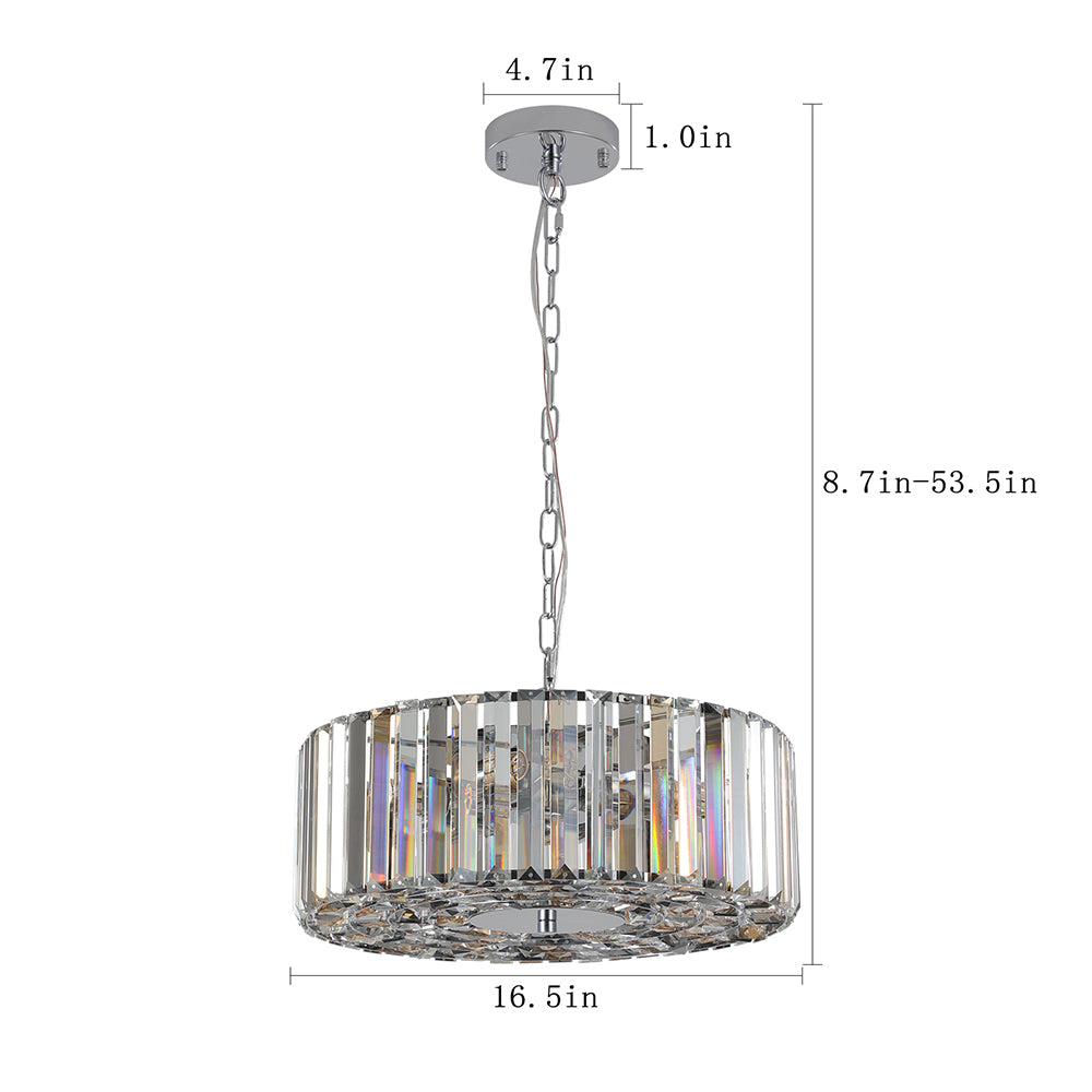 Round Crystal Chandelier - Luxury Living Room Light Fixture_8