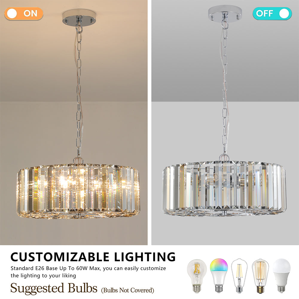 Round Crystal Chandelier - Luxury Living Room Light Fixture_7