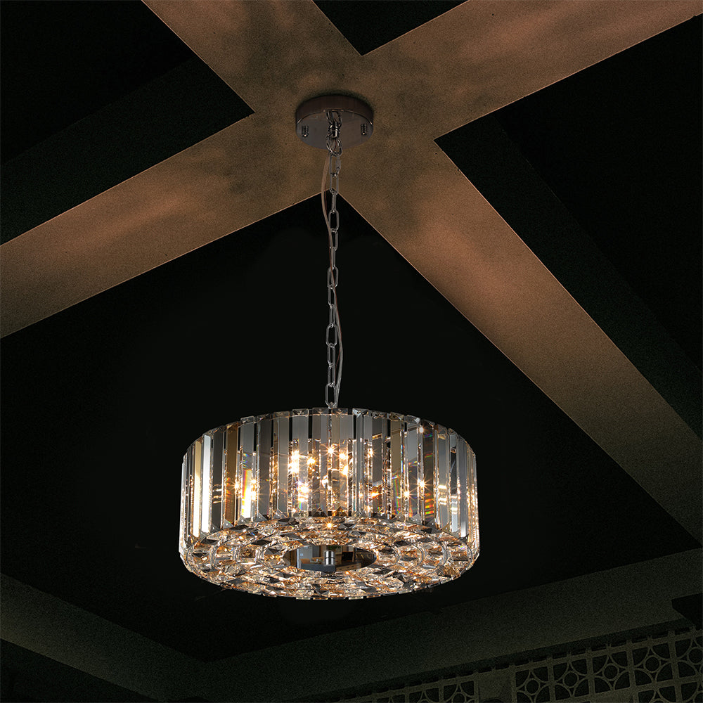 Round Crystal Chandelier - Luxury Living Room Light Fixture_6