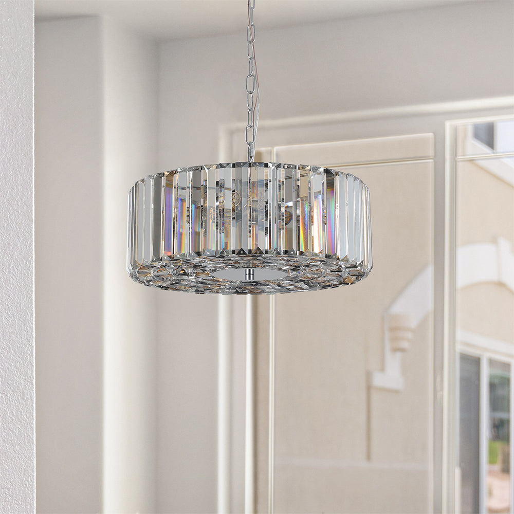 Round Crystal Chandelier - Luxury Living Room Light Fixture_4