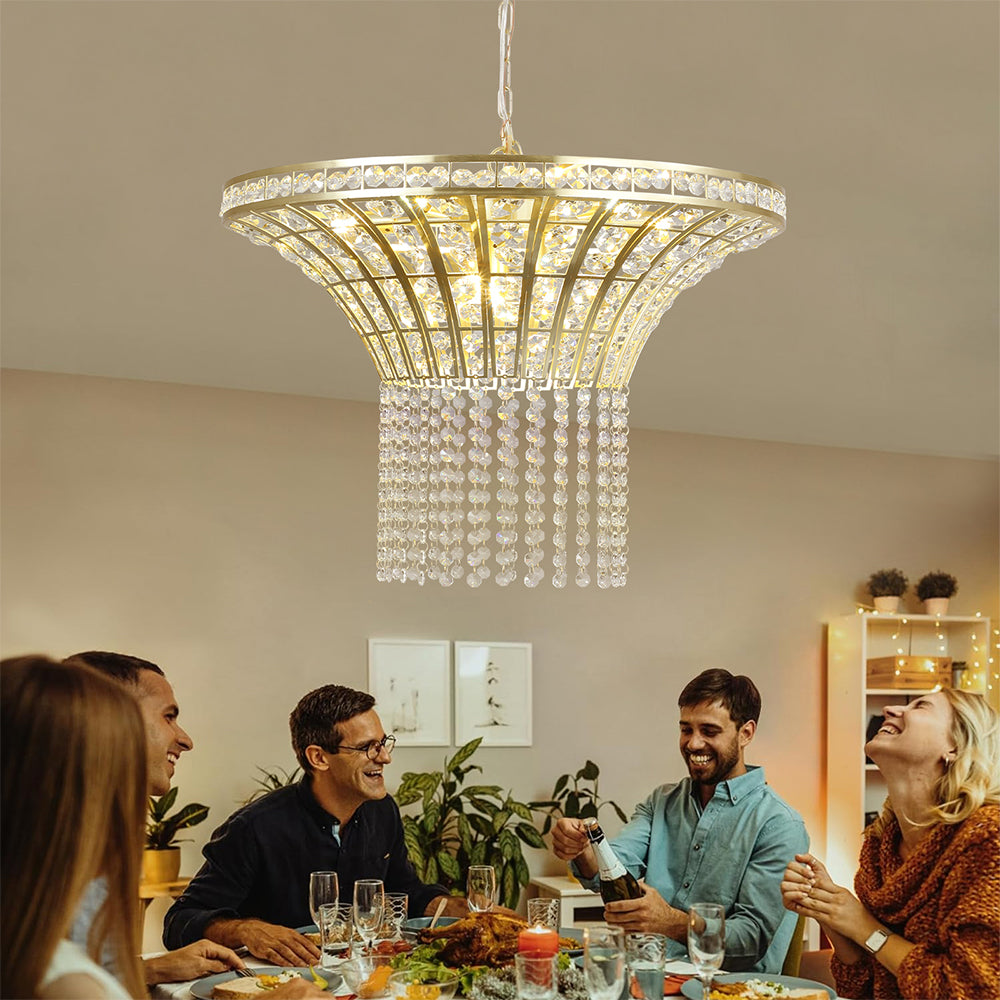 23.6 Inch Wide Crystal Waterfall Chandelier - 8-Light_5