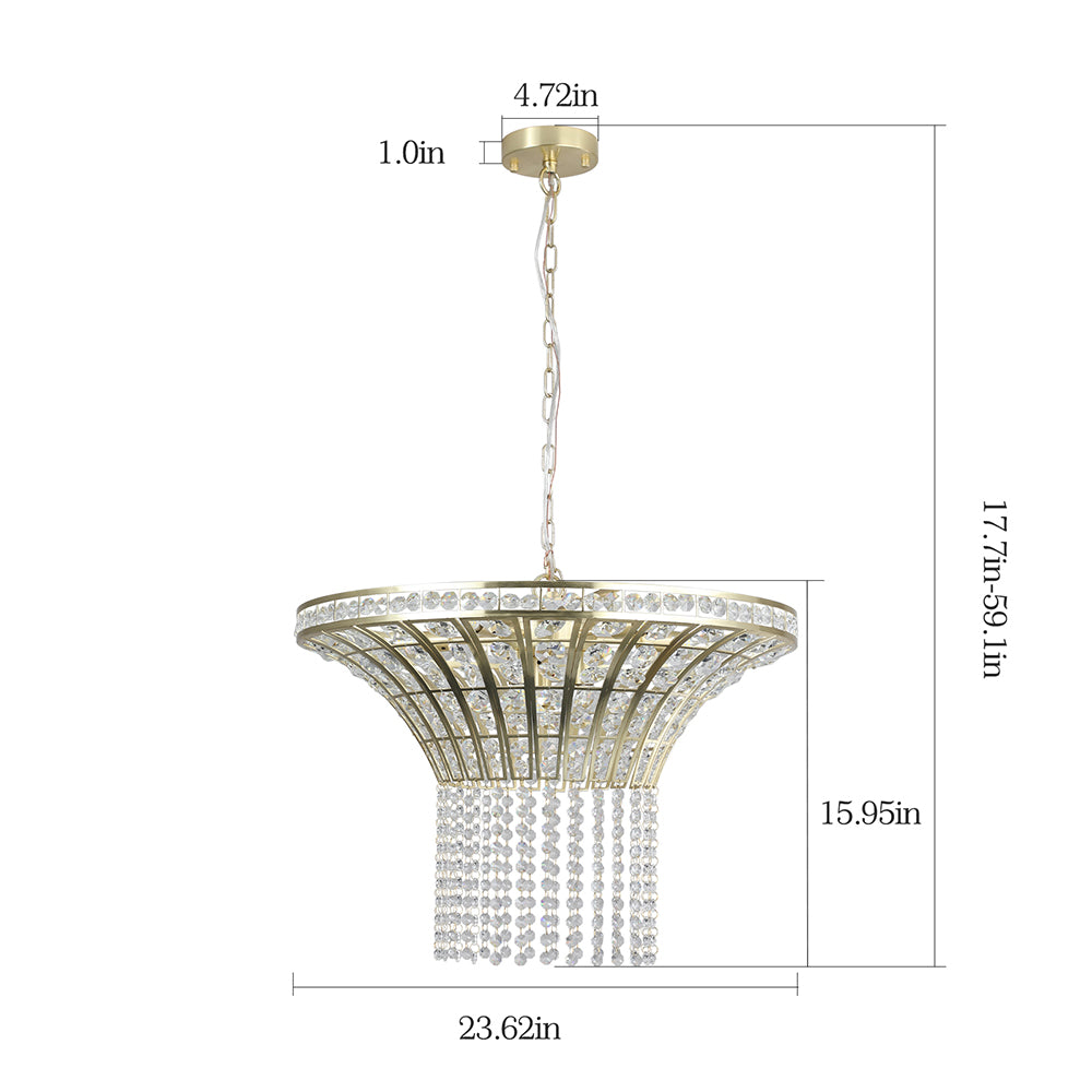 23.6 Inch Wide Crystal Waterfall Chandelier - 8-Light_11