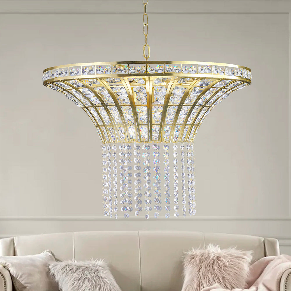 23.6 Inch Wide Crystal Waterfall Chandelier - 8-Light_7