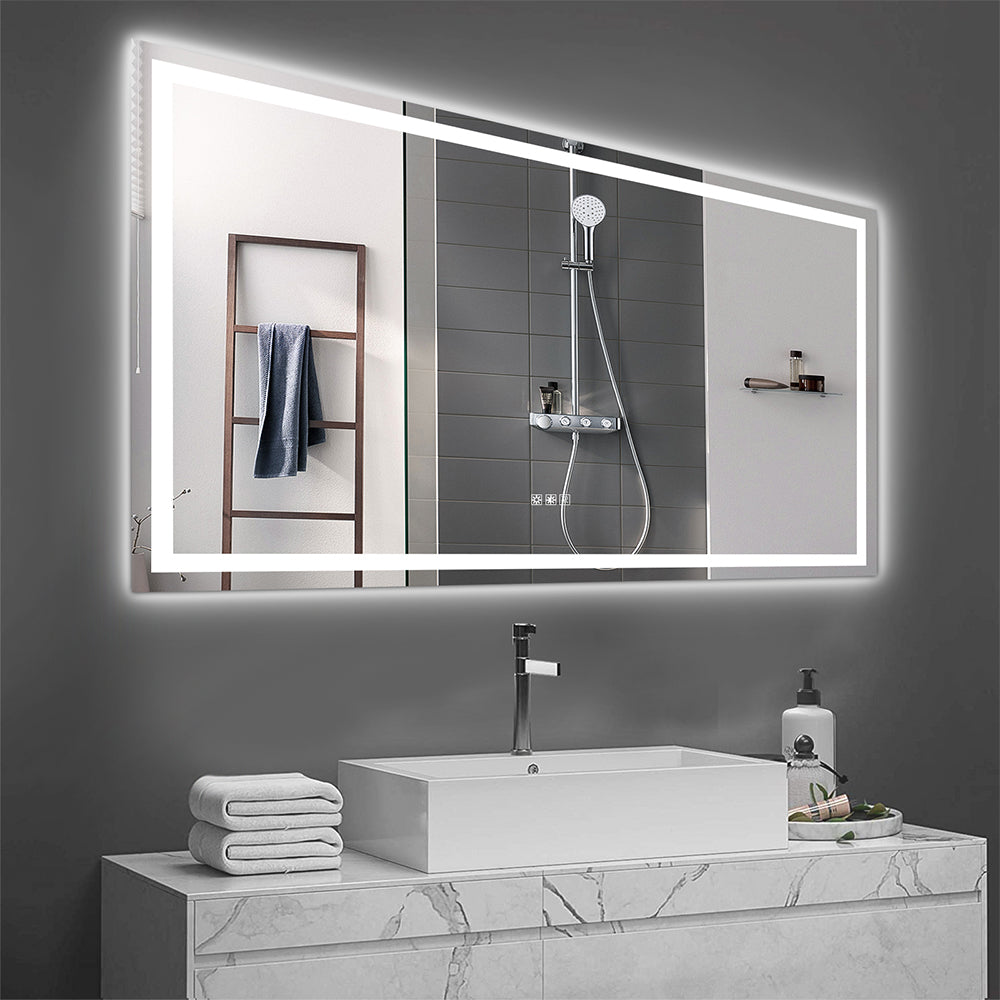 72x36 Inch LED Bathroom Vanity Mirror with Dimmable Lights & Anti-Fog Feature_3