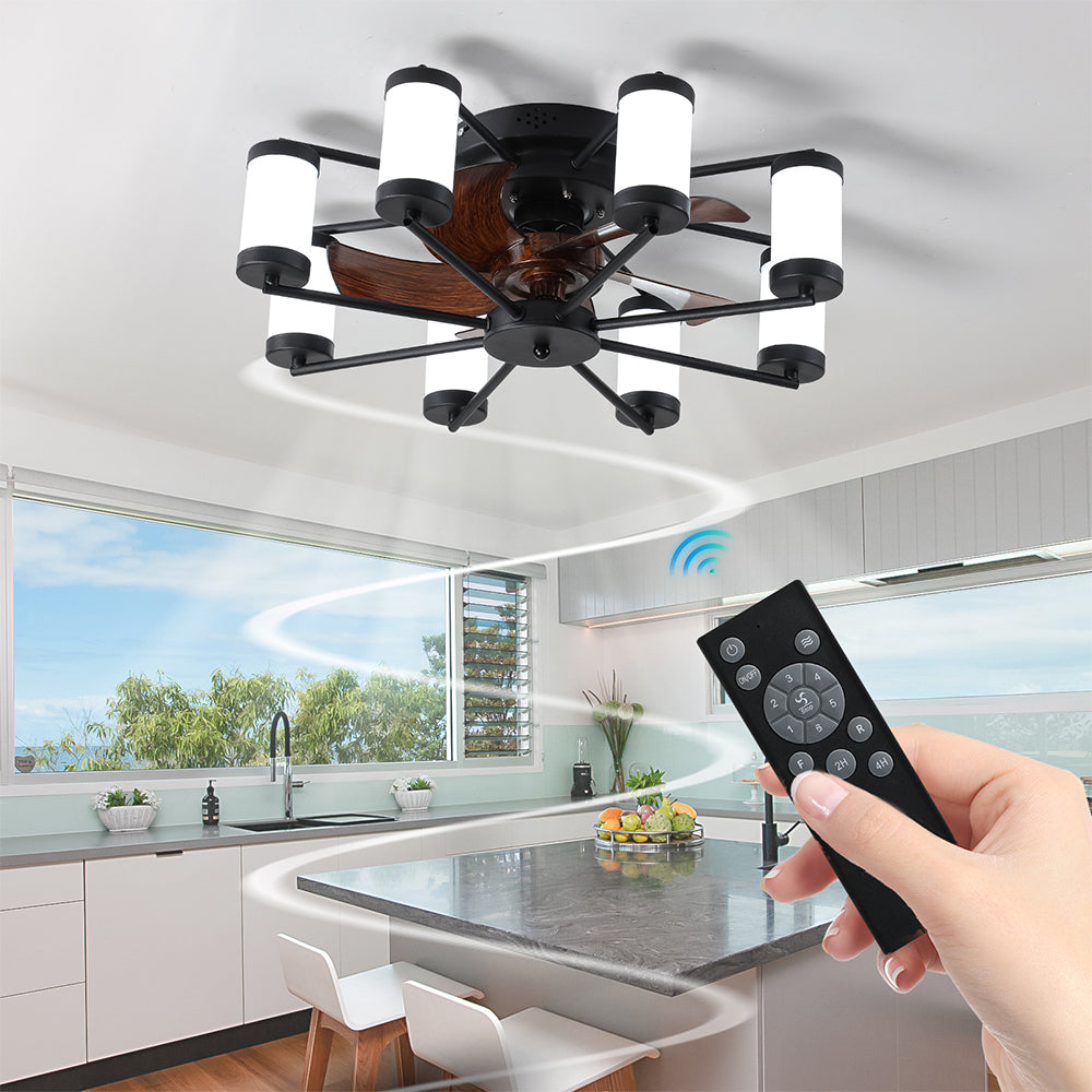 21.7 Inch Windmill Flush Mount Ceiling Fan with Light_2