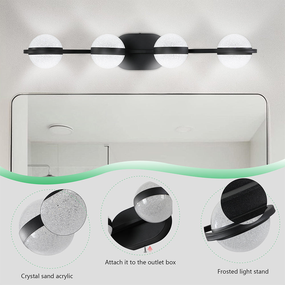 4-LED Bulbs Vanity Lights for Bathroom - Black_5