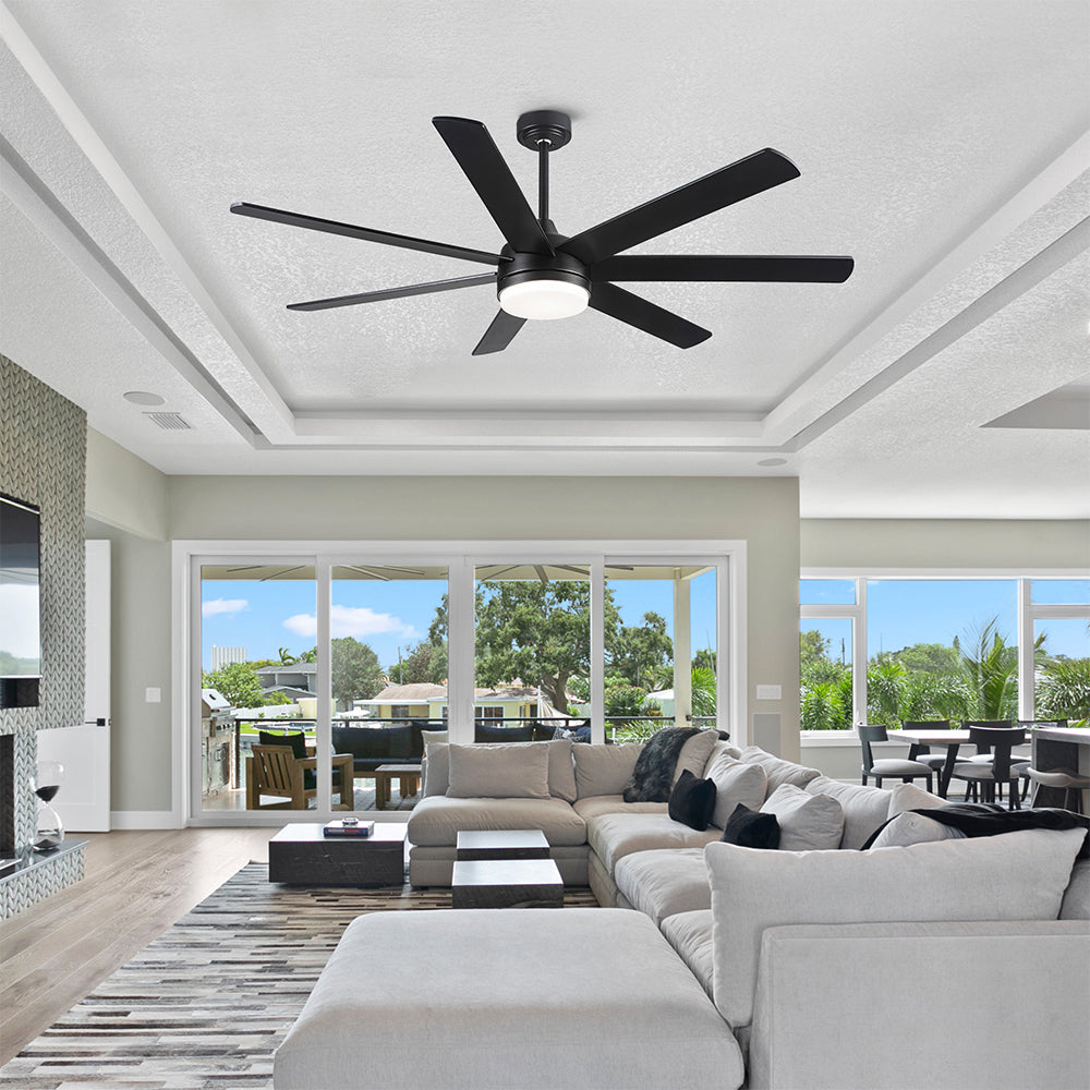 72-Inch Farmhouse Style Ceiling Fan with Plywood Blades_5