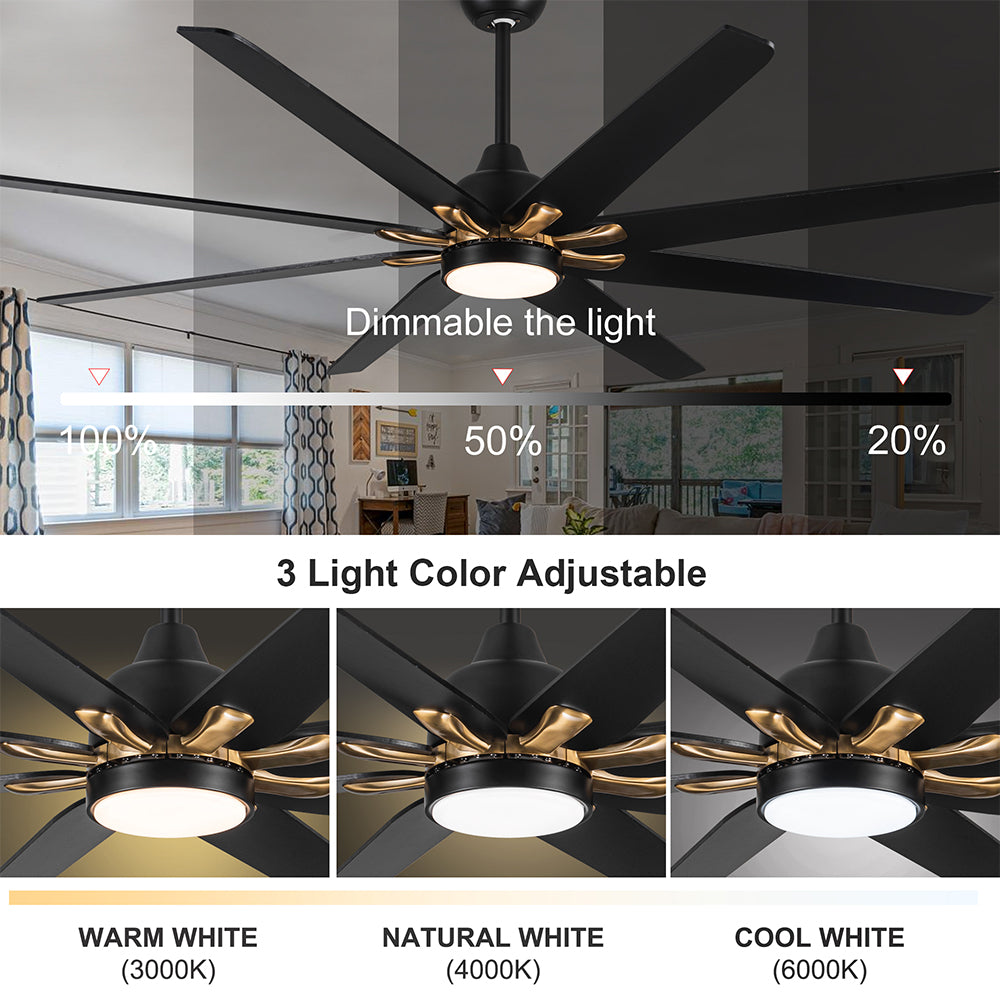 72-Inch Modern Integrated LED Lighting Ceiling Fan_10