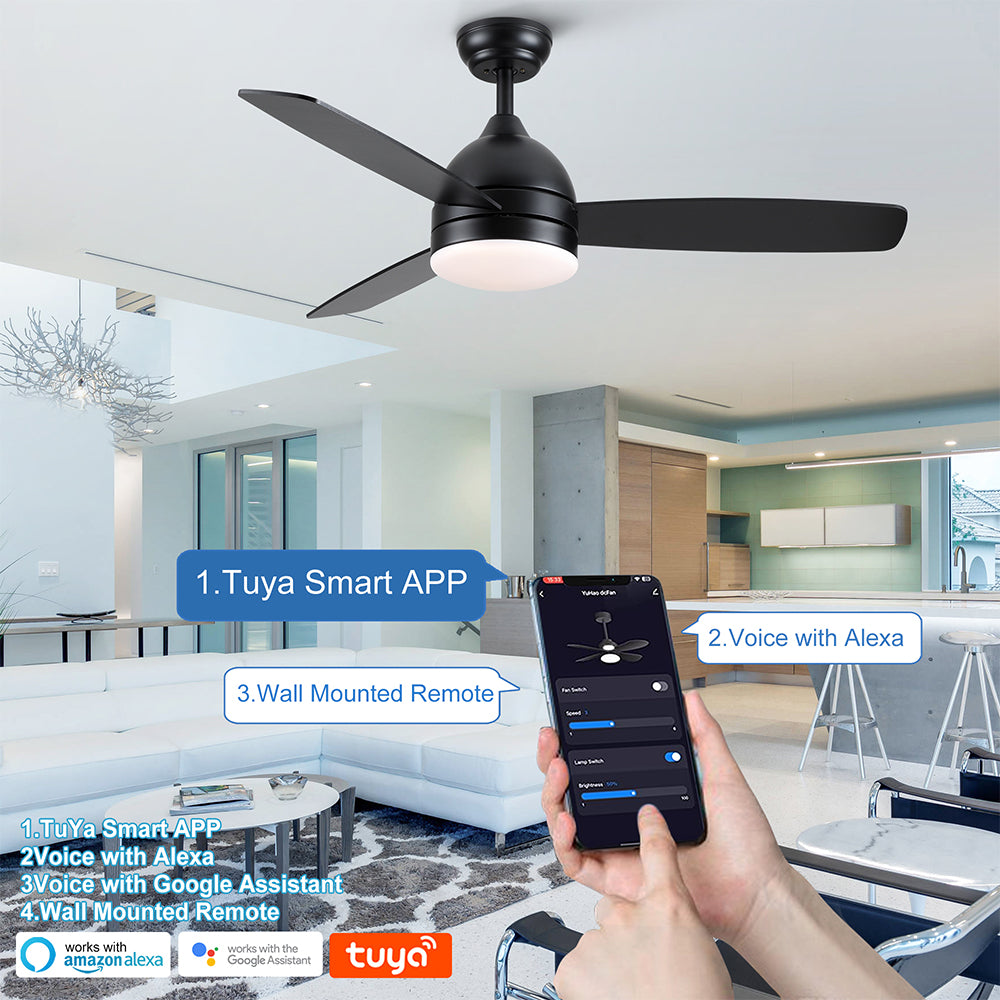 48-Inch Smart Integrated LED Ceiling Fan - Black_7