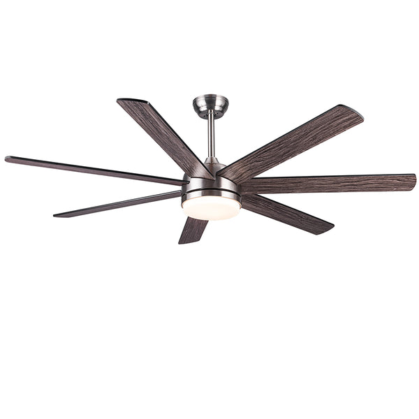 62-Inch Smart Integrated LED Ceiling Fan - Brushed Nickel_0