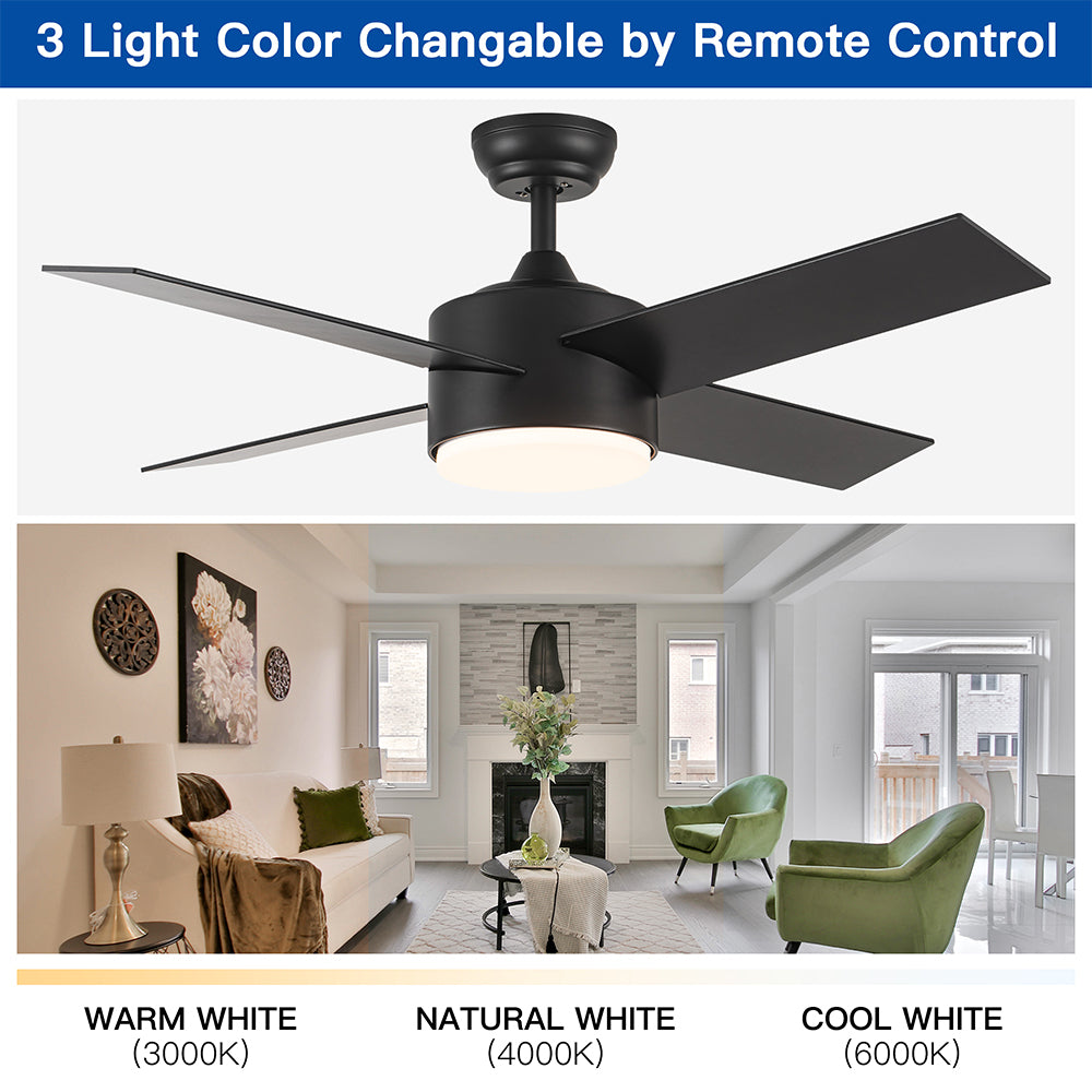 44-Inch Integrated LED Ceiling Fan Lighting - Black_7