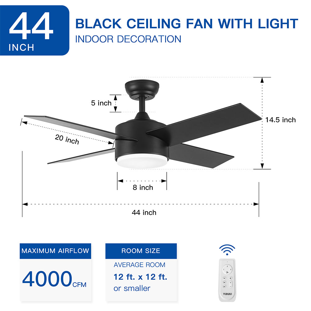 44-Inch Integrated LED Ceiling Fan Lighting - Black_10