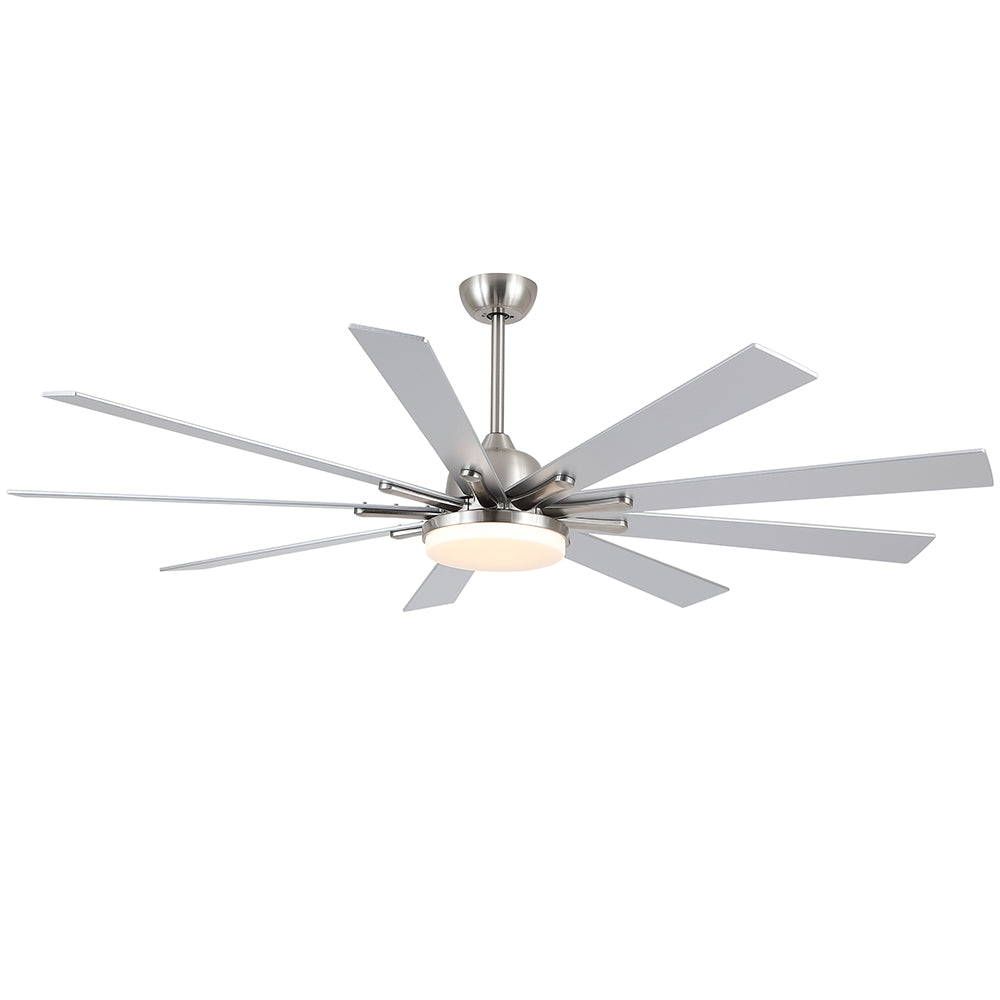 72-Inch Smart Integrated LED Ceiling Fan Lighting - Brushed Nickel_0