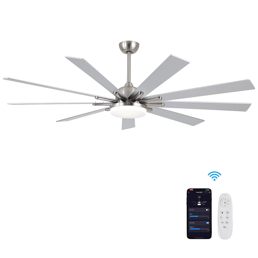 72-Inch Smart Integrated LED Ceiling Fan Lighting - Brushed Nickel_1