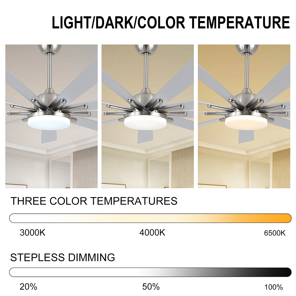 72-Inch Smart Integrated LED Ceiling Fan Lighting - Brushed Nickel_7