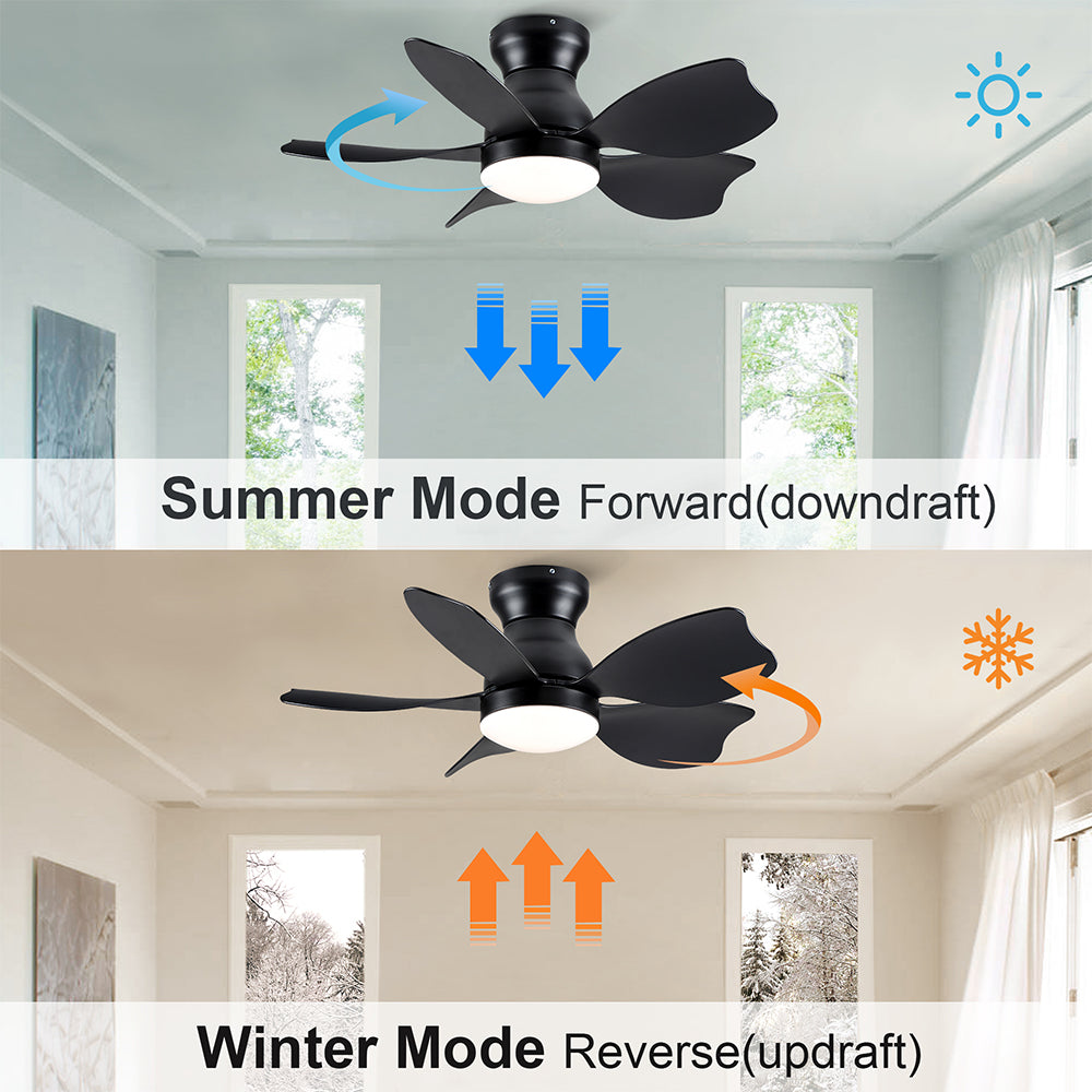 30-Inch Ceiling Fan Lighting for Small Children Room - Black_7