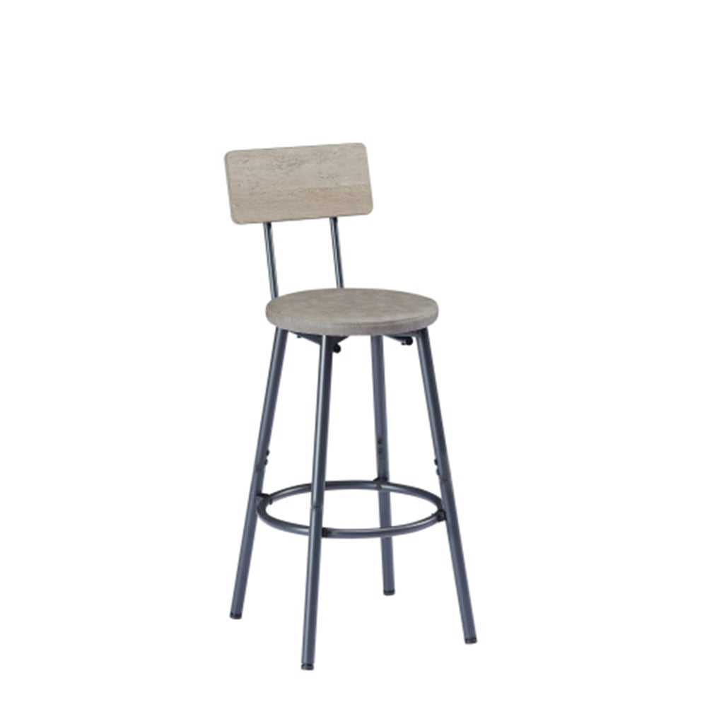 Industrial Bar Table Set with 3 Stools - Grey_10