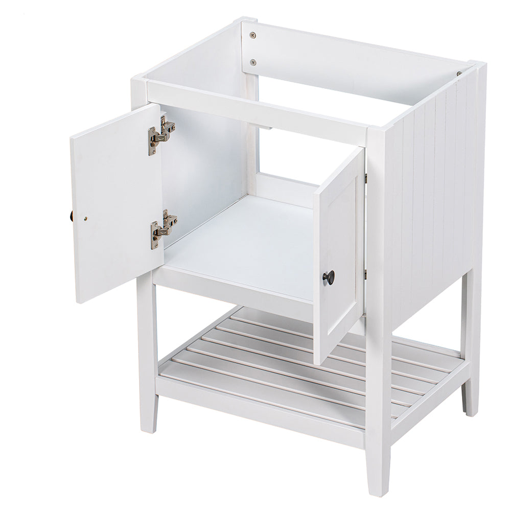 Bathroom Vanity Base with Doors & Open Shelf - White_7