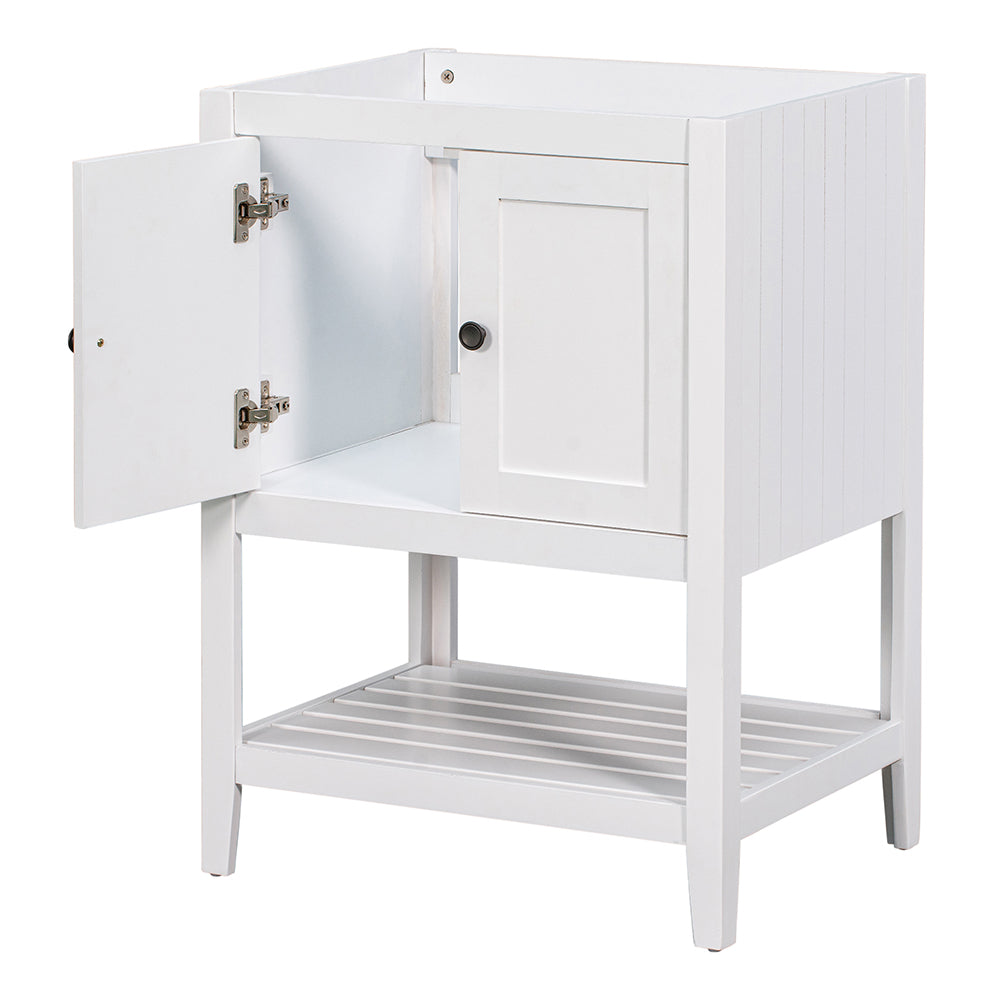 Bathroom Vanity Base with Doors & Open Shelf - White_4