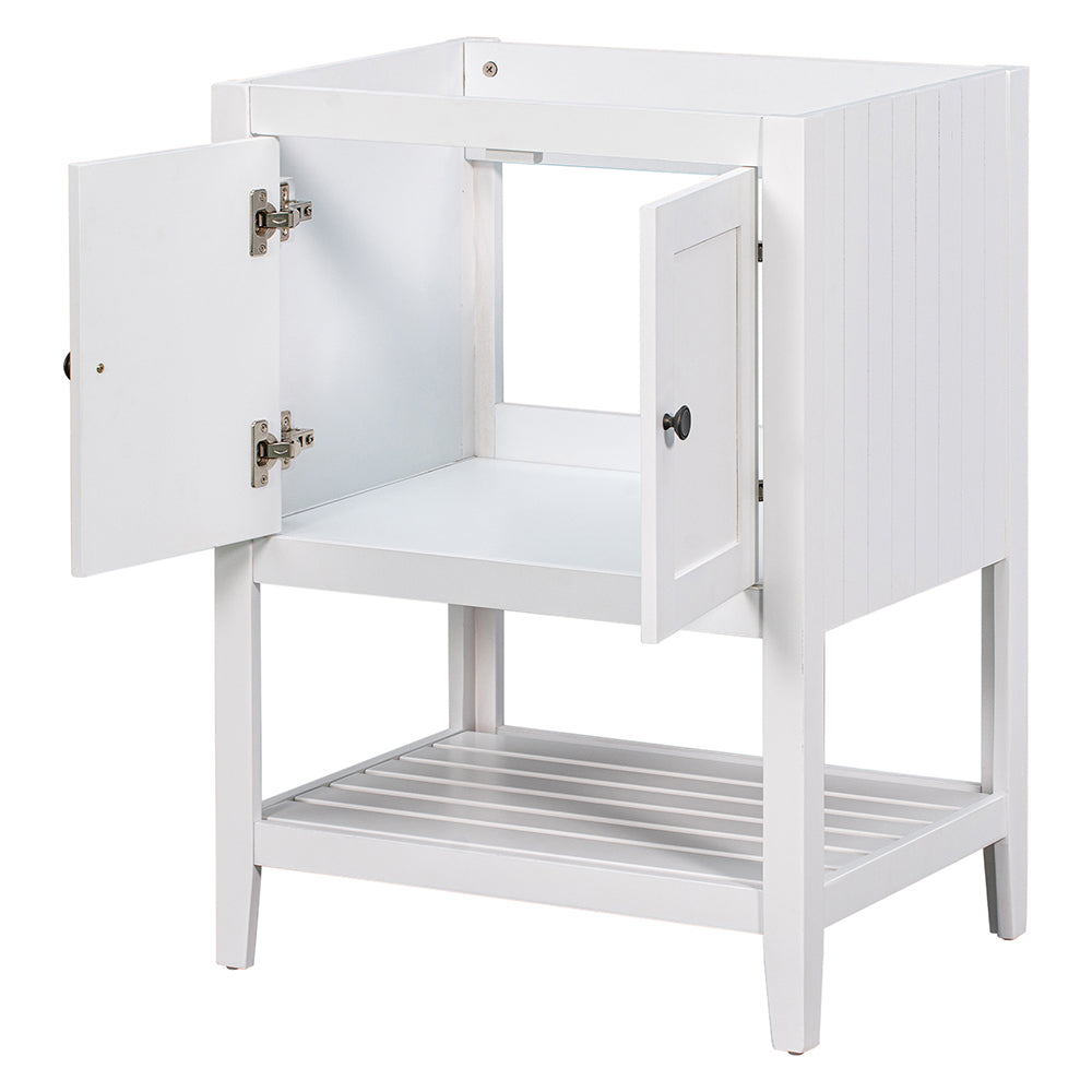 Bathroom Vanity Base with Doors & Open Shelf - White_3