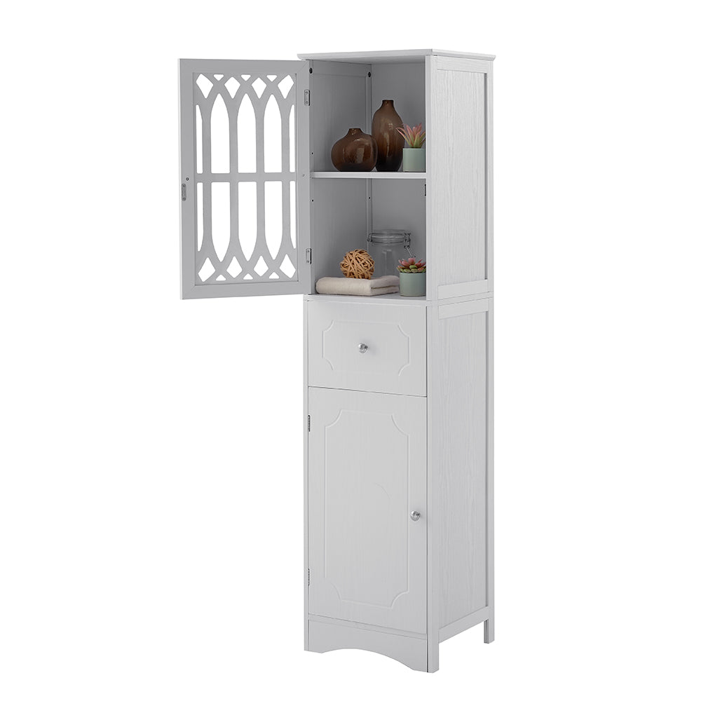 Tall Bathroom Cabinet - White_5