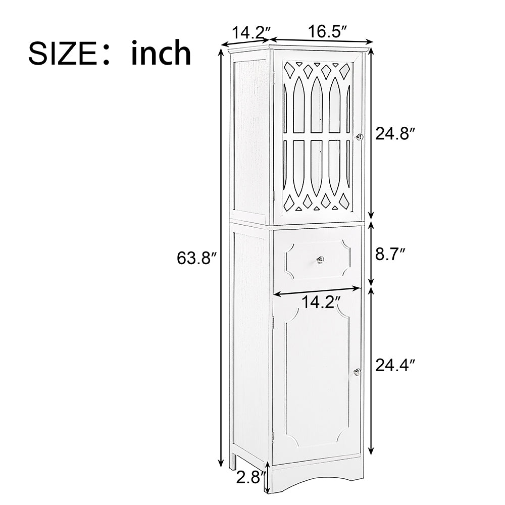 Tall Bathroom Cabinet - White_8