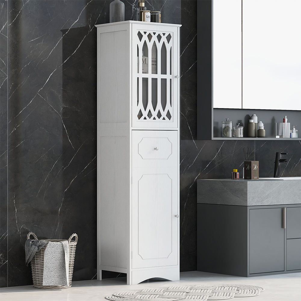 Tall Bathroom Cabinet - White_3