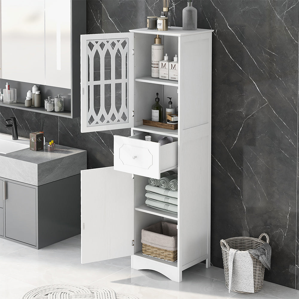 Tall Bathroom Cabinet - White_2