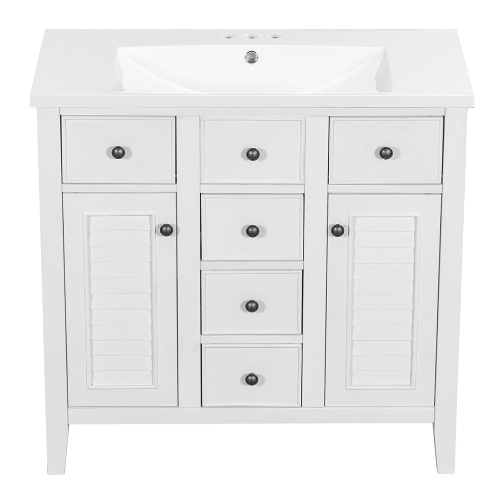 Bathroom Vanity with Ceramic Basin - White_7