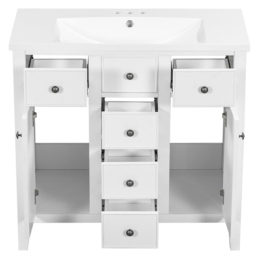 Bathroom Vanity with Ceramic Basin - White_6