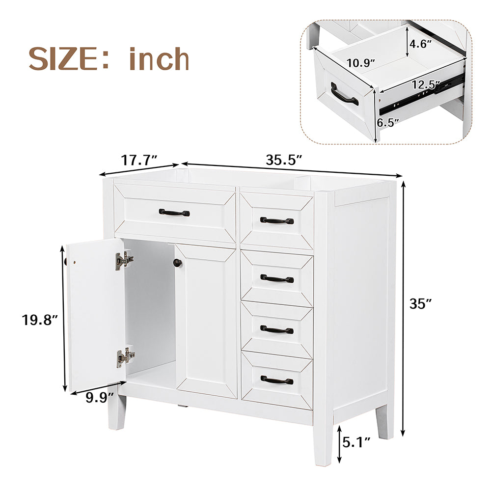 Bathroom Vanity Base without Sink - White_10