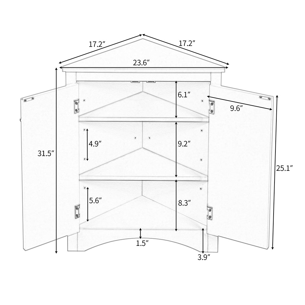 Triangle Freestanding Cabinet - White_11