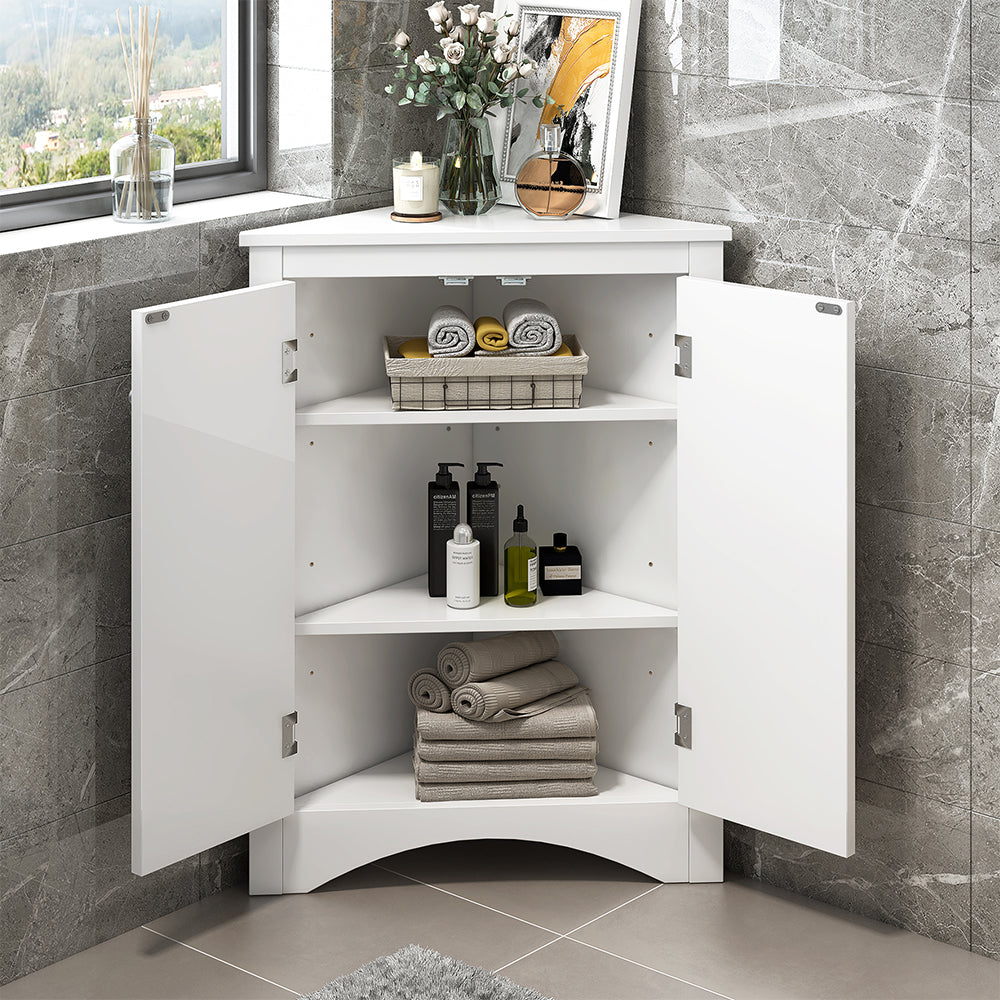 Triangle Freestanding Cabinet - White_4