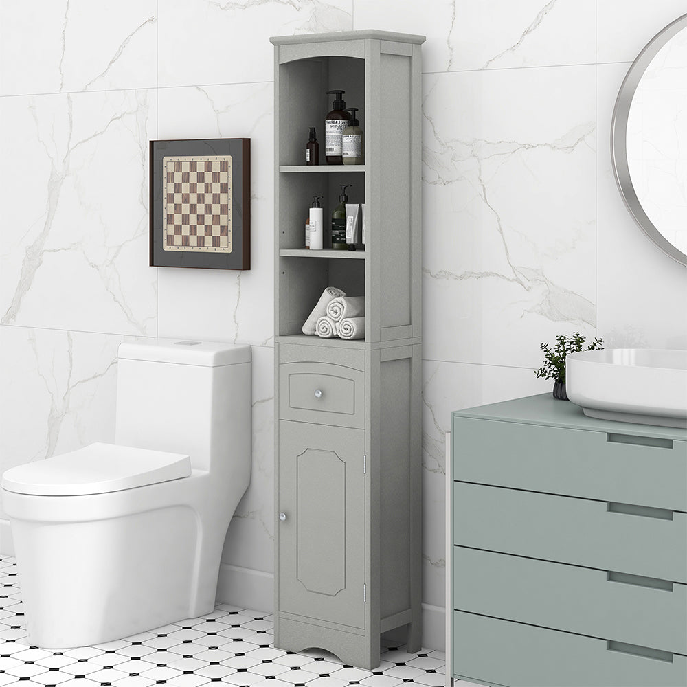 Tall Freestanding Bathroom Cabinet - Grey_2