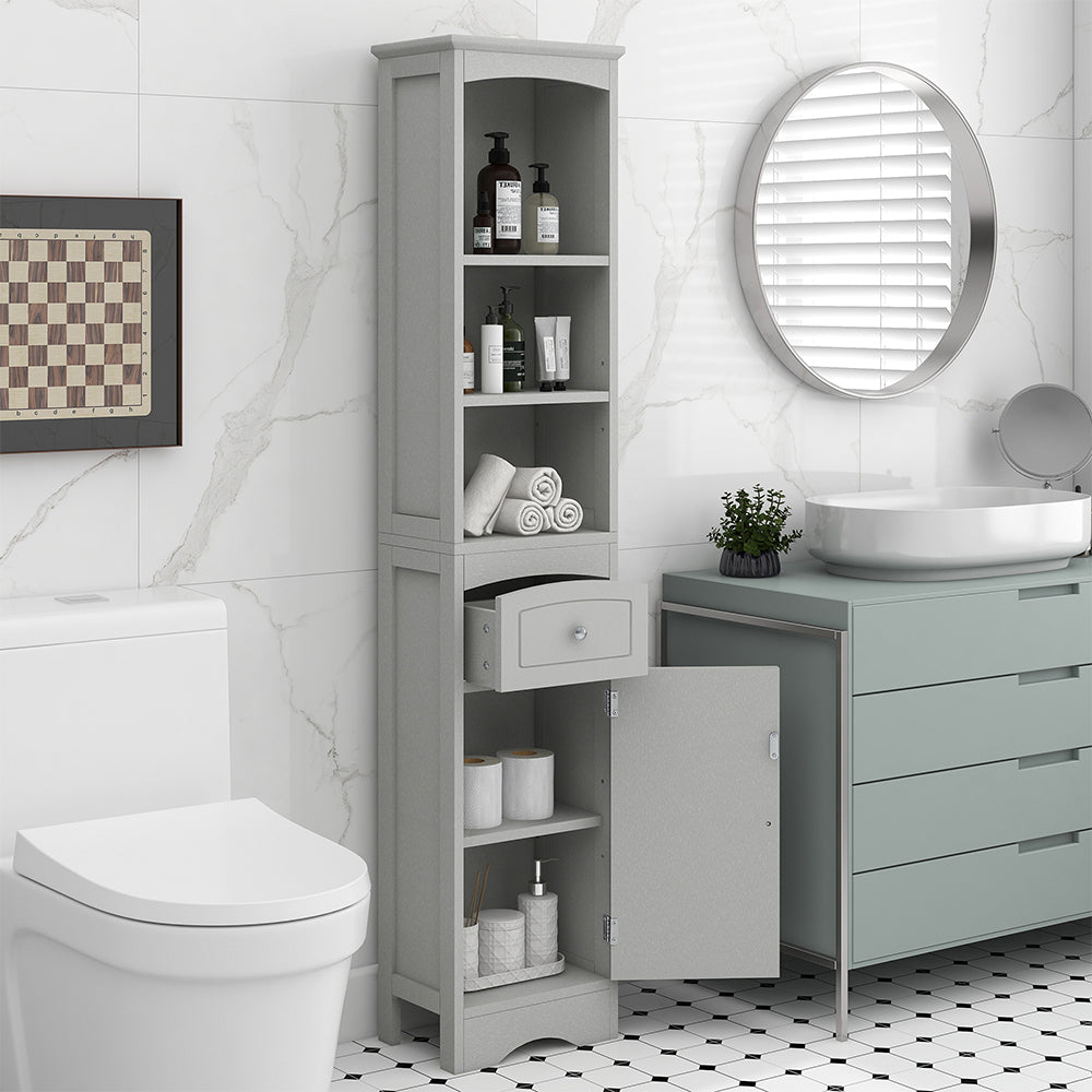 Tall Freestanding Bathroom Cabinet - Grey_3