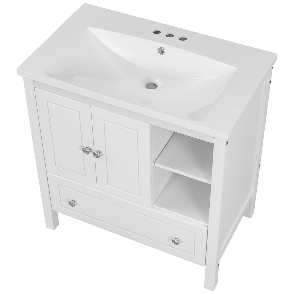 Bathroom Vanity with Ceramic Sink - White_3