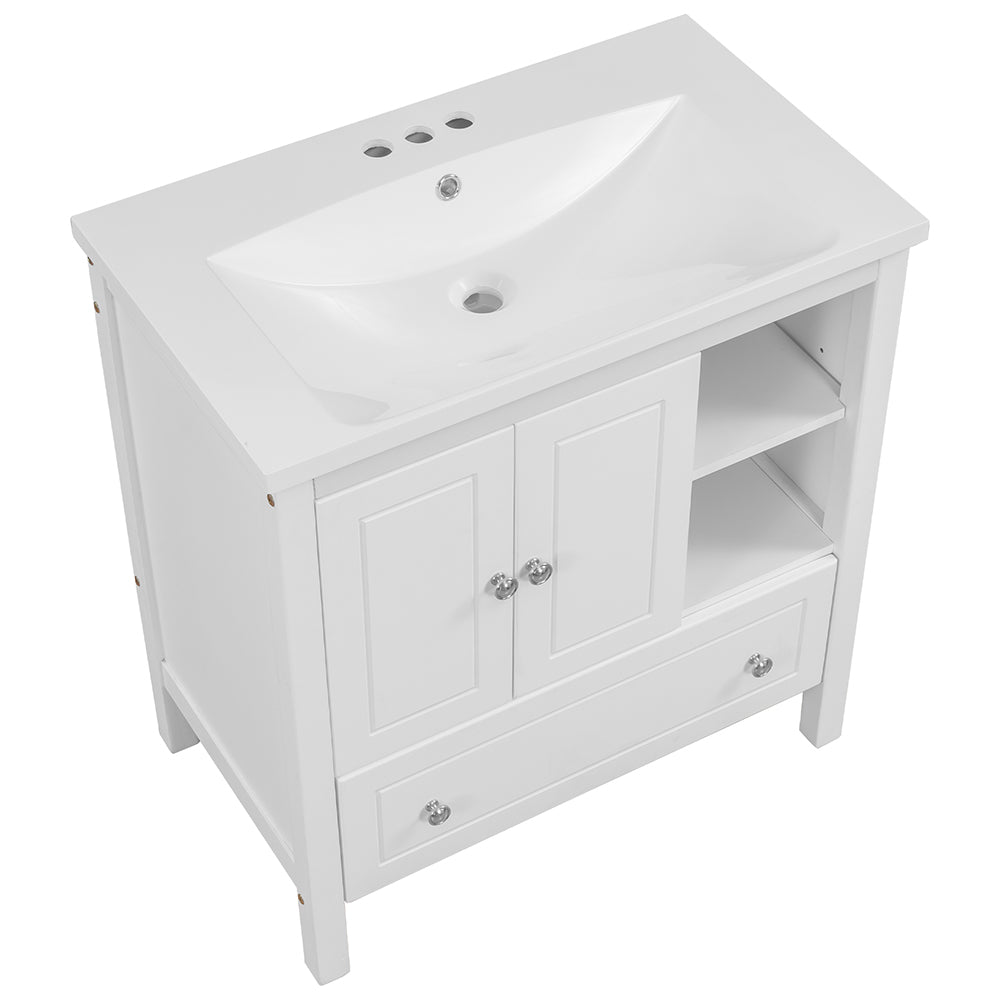 Bathroom Vanity with Ceramic Sink - White_9