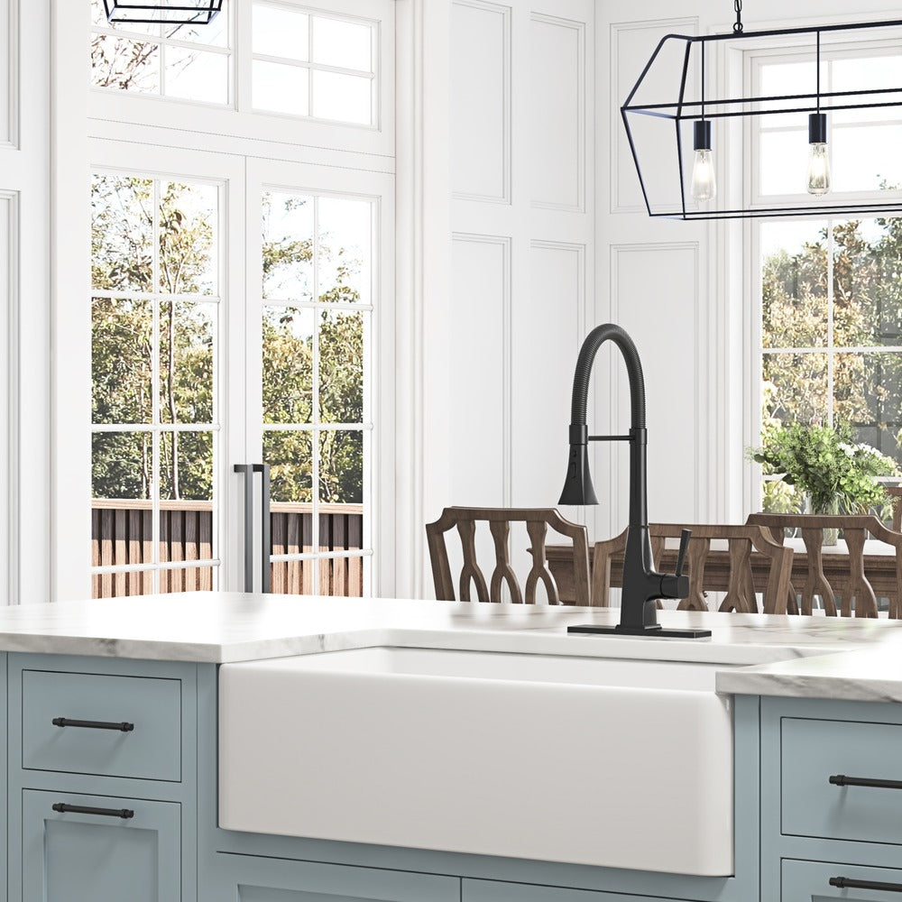 Deep White Farmhouse Kitchen Sink Single Undermount Apron Sink_3