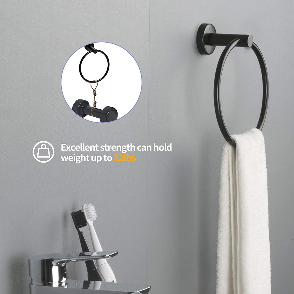 6-Piece Stainless Steel Wall-Mounted Bathroom Towel Rack Set_6