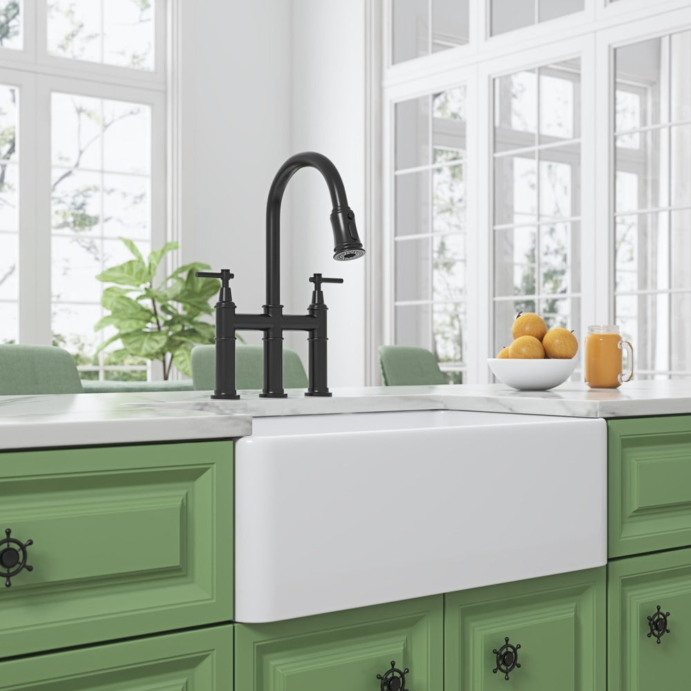 White Farmhouse Kitchen Sink Deep Single Apron Undermount Sink_2