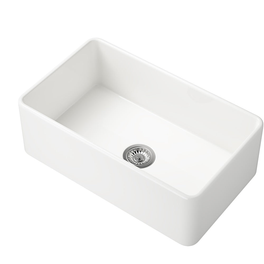 White Farmhouse Kitchen Sink Deep Single Apron Undermount Sink_6