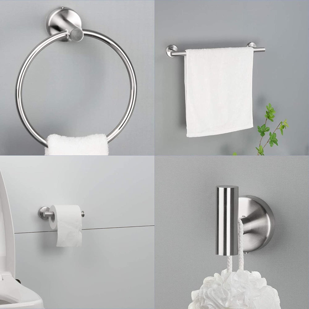 6-Piece Stainless Steel Towel Rack Set Wall Mount_5