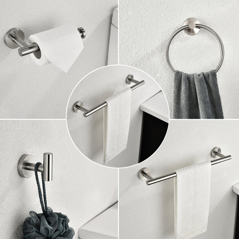 6-Piece Stainless Steel Towel Rack Set Wall Mount_6