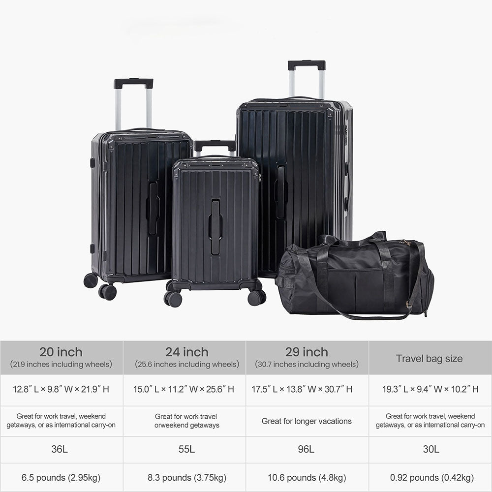 4-Piece Luggage Set Travel Bag - Black_11