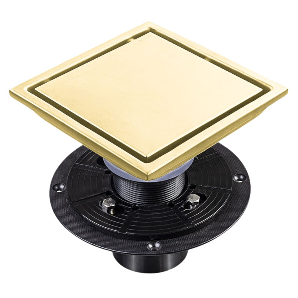 6 Inch Square Shower Floor Drain - Gold_3