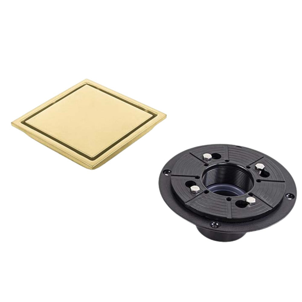 6 Inch Square Shower Floor Drain - Gold_5